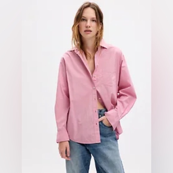 Pink Gap Organic Big Cotton Shirt - Picture 1 of 5